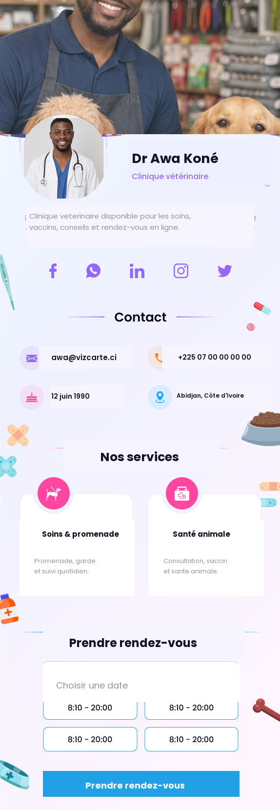 Modèle de carte VIZCARTE 28